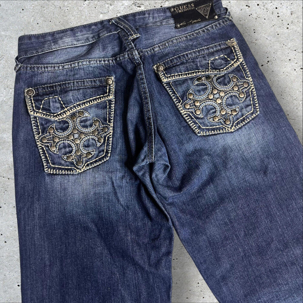 Guess Premium Denim Jeans Falcon‎ Slim Boot Grunge Style Size 30 - B3